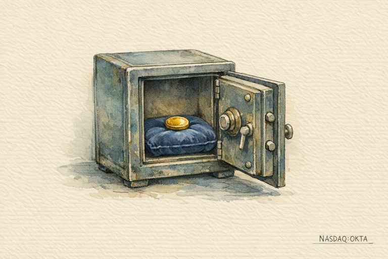 A sturdy old safe swung open to reveal not stacks of cash, but a single shining gold coin resting atop a thick cushion of velvet